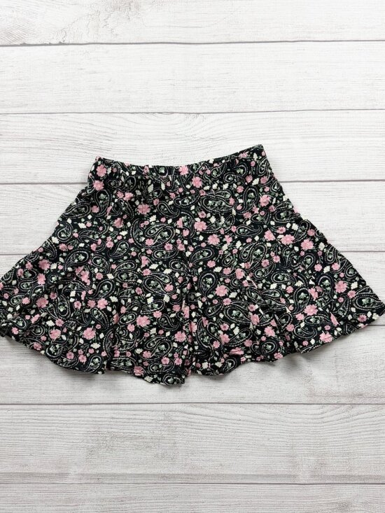 Belle Du Jour Other - Belle du Jour Girls Floral Paisley Skirt Black Pink Flowy Pull On M